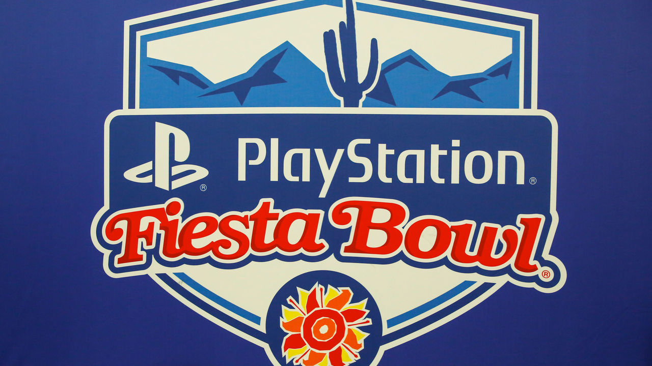 GLENDALE, AZ - DECEMBER 30: The PlayStation Fiesta Bowl logo during the Fiesta Bowl college football game between the Penn State Nittany Lions and the Washington Huskies on December 30, 2017 at University of Phoenix Stadium in Glendale, Arizona.