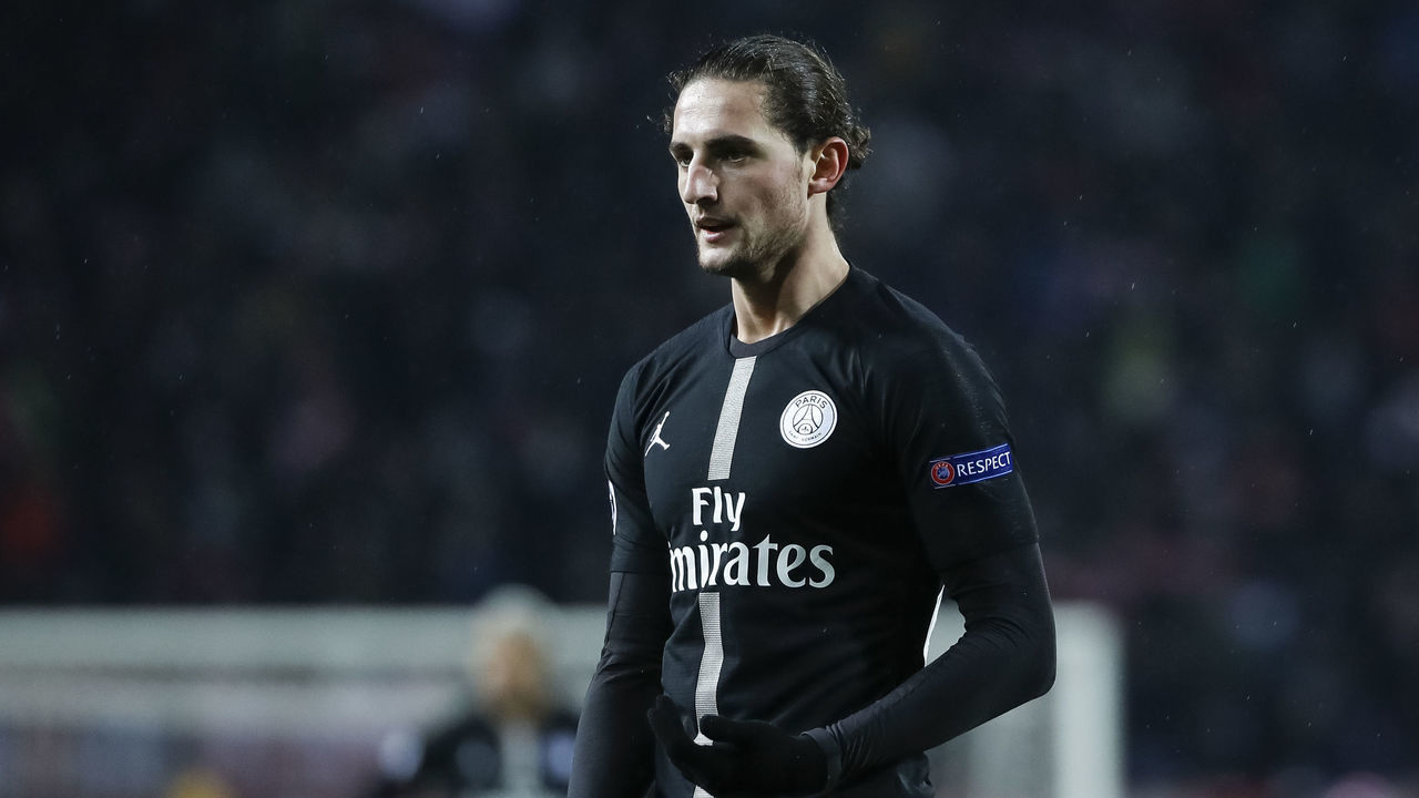 BELGRADE, SERBIA - DECEMBER 11: Adrien Rabiot of Paris Saint-Germain looks on during the UEFA Champions League Group C match between Red Star Belgrade and Paris Saint-Germain at Rajko Mitic Stadium on December 11, 2018 in Belgrade, Serbia.