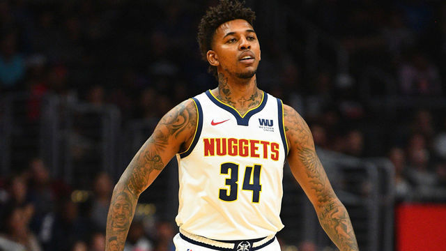 LOS ANGELES, CA - DECEMBER 22: Denver Nuggets Guard Nick Young (34) looks on during a NBA game between the Denver Nuggets and the Los Angeles Clippers on December 22, 2018 at STAPLES Center in Los Angeles, CA.
