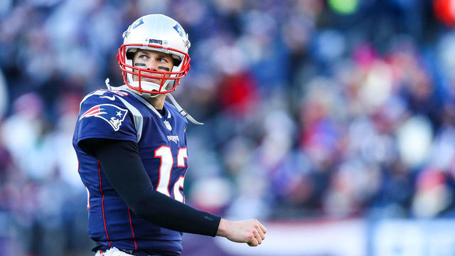 FOXBOROUGH, MASSACHUSETTS - DECEMBER 30: Tom Brady #12 of the New England Patriots reacts during the second quarter of a game against the New York Jets at Gillette Stadium on December 30, 2018 in Foxborough, Massachusetts.