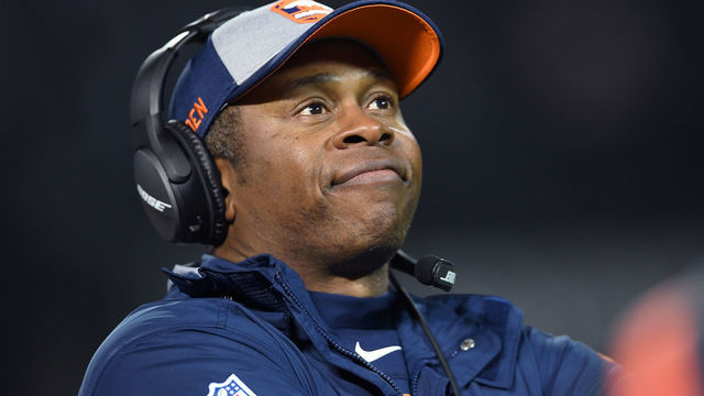 OAKLAND, CA - DECEMBER 24: Head coach Vance Joseph of the Denver Broncos looks on from the sidelines against the Oakland Raiders during their NFL football game at the Oakland-Alameda County Coliseum on December 24, 2018 in Oakland, California.
