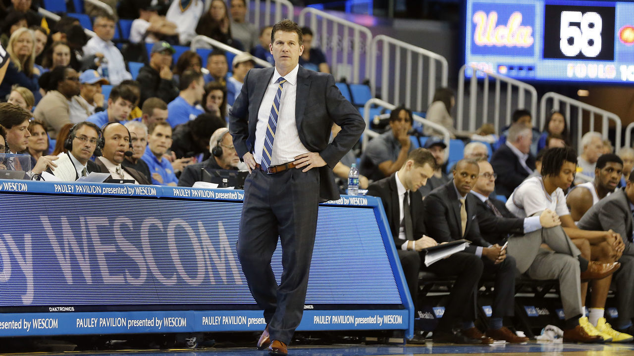 LOS ANGELES, CA - DECEMBER 29: UCLA Bruins head coach Steve Alford reacts during the game against the Liberty Flames on December 29, 2018, at Pauley Pavilion in Los Angeles, CA.