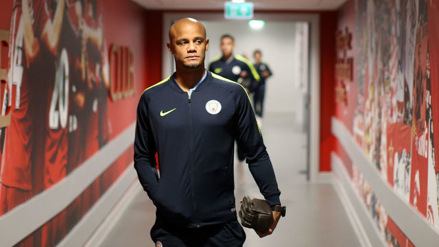 LIVERPOOL, ENGLAND - OCTOBER 07: Vincent Kompany of Manchester City arrives at the stadium prior to the Premier League match between Liverpool FC and Manchester City at Anfield on October 7, 2018 in Liverpool, United Kingdom.
