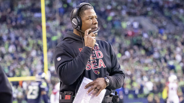 SEATTLE, WA - DECEMBER 30: Arizona Cardinals Head Coach Steve Wilks reacts during the NFL football game between the Arizona Cardinals and the Seattle Seahawks on December 30, 2018 at CenturyLink Field in Seattle, WA.