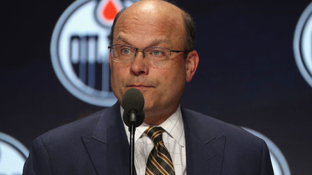 CHICAGO, IL - JUNE 23: General manager Peter Chiarelli of the Edmonton Oilers speaks onstage during Round One of the 2017 NHL Draft at United Center on June 23, 2017 in Chicago, Illinois.