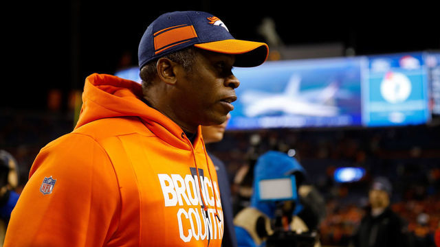 DENVER, CO - DECEMBER 30: Head coach Vance Joseph of the Denver Broncos walks off the field after a 23-9 loss against the Los Angeles Chargers at Broncos Stadium at Mile High on December 30, 2018 in Denver, Colorado.