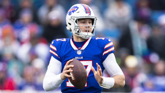ORCHARD PARK, NY - DECEMBER 30: Josh Allen #17 of the Buffalo Bills runs with the ball during the first quarter against the Miami Dolphins at New Era Field on December 30, 2018 in Orchard Park, New York. Buffalo defeats Miami 42-17.