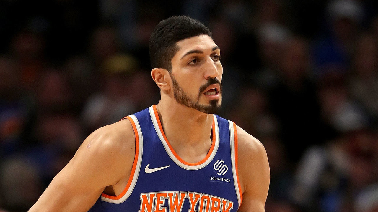 DENVER, COLORADO - JANUARY 01: Enes Kanter #00 of the New York Knicks plays the Denver Nuggets at the Pepsi Center on January 01, 2019 in Denver, Colorado.