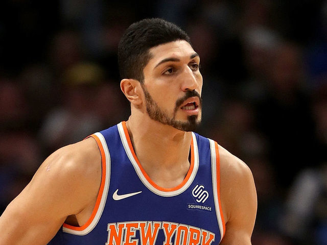 DENVER, COLORADO - JANUARY 01: Enes Kanter #00 of the New York Knicks plays the Denver Nuggets at the Pepsi Center on January 01, 2019 in Denver, Colorado.