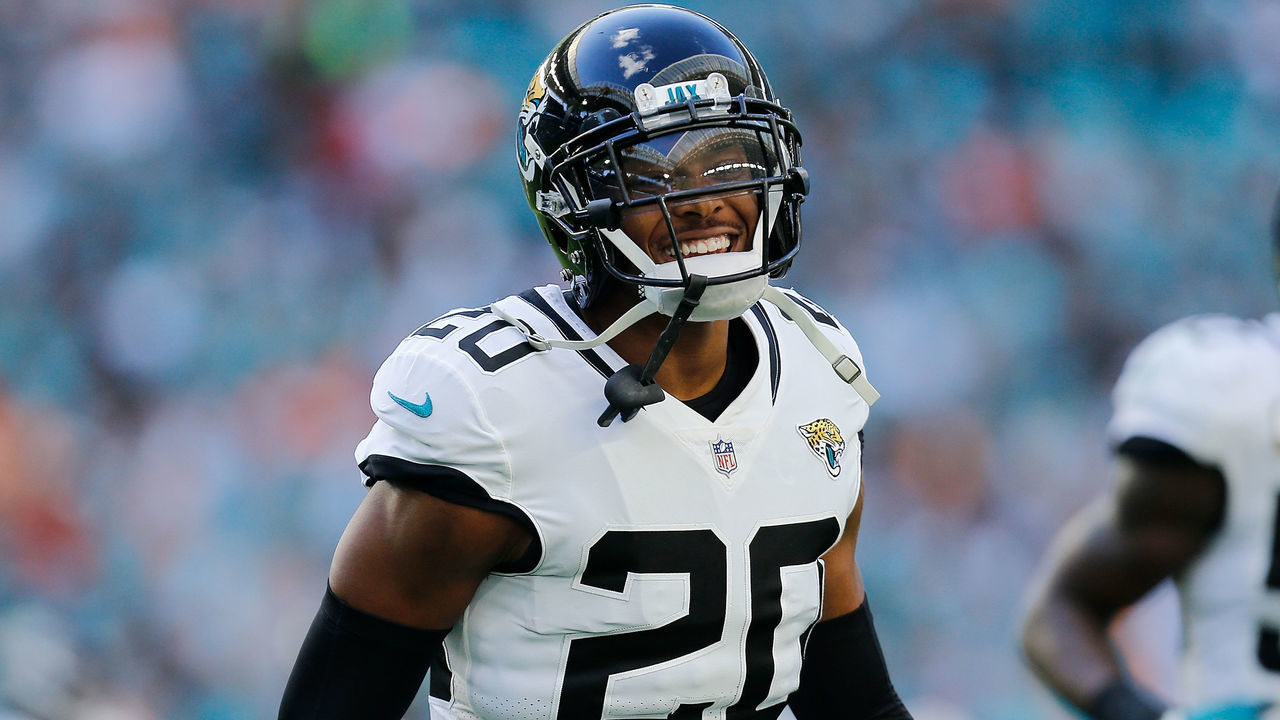 MIAMI, FL - DECEMBER 23: Jalen Ramsey #20 of the Jacksonville Jaguars reacts against the Miami Dolphins at Hard Rock Stadium on December 23, 2018 in Miami, Florida.