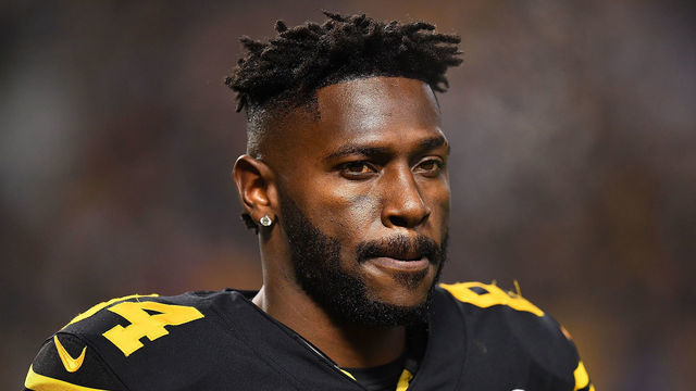 PITTSBURGH, PA - DECEMBER 16: Antonio Brown #84 of the Pittsburgh Steelers looks on during the game against the New England Patriots at Heinz Field on December 16, 2018 in Pittsburgh, Pennsylvania.