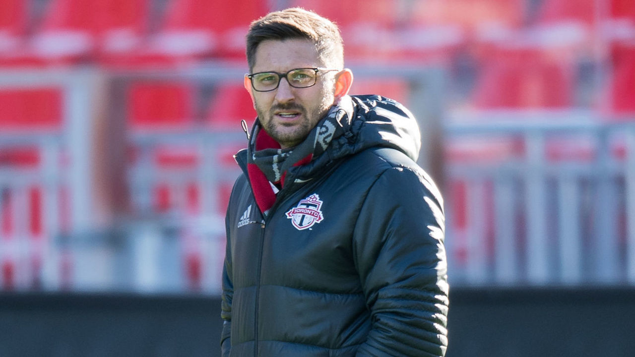TORONTO, ON - DECEMBER 09: Toronto FC general manager Tim Bezbatchenko watches his team during Toronto FC's MLS Cup training session on December 9, 2016, at BMO Field in Toronto, ON, Canada. (Photograph by Julian Avram/Icon Sportswire via Getty Images)