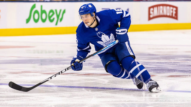 TORONTO, ON - DECEMBER 22: Mitchell Marner #16 of the Toronto Maple Leafs skates against the New York Rangers during the second period at the Scotiabank Arena on December 22, 2018 in Toronto, Ontario, Canada.