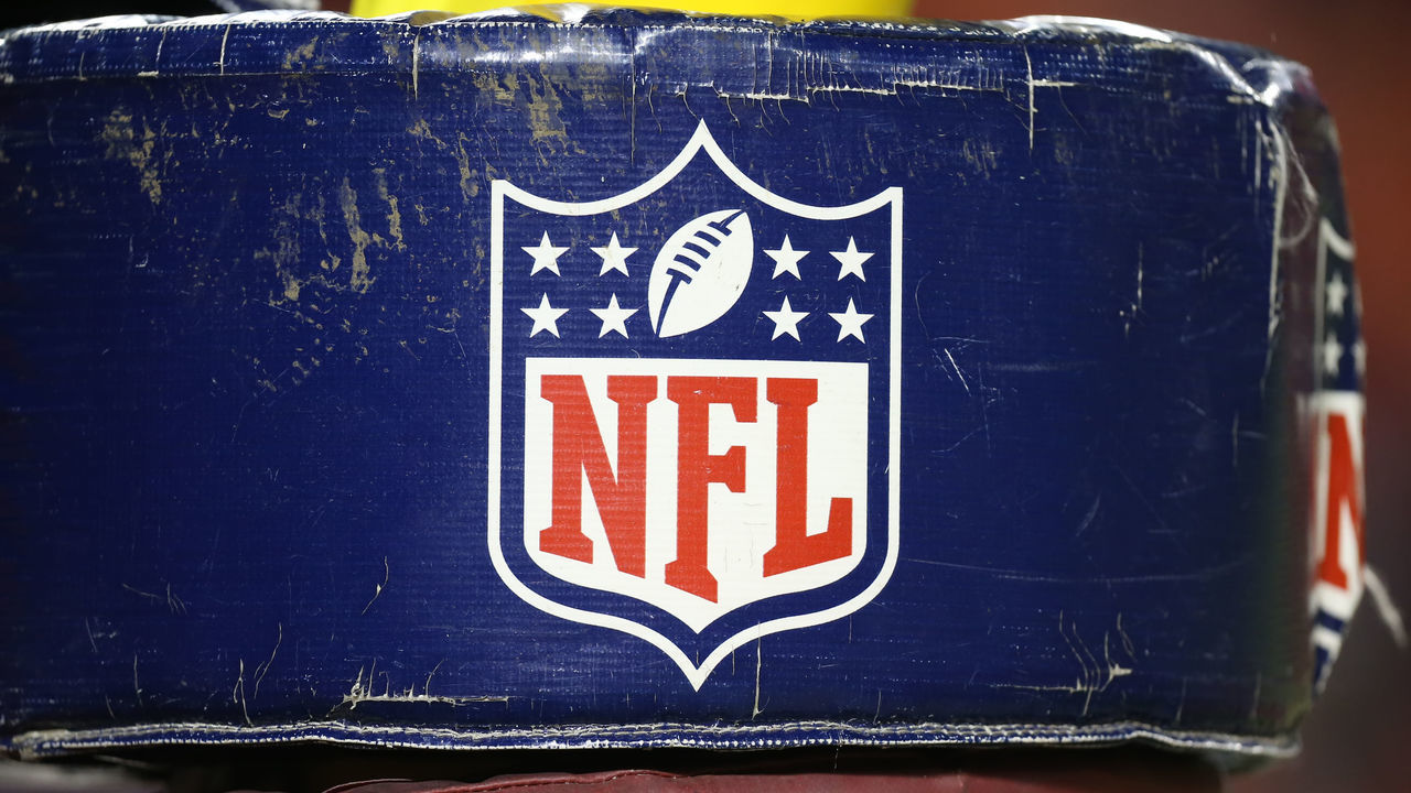 KANSAS CITY, MO - DECEMBER 13: A view of the NFL logo on the goal post before an NFL game between the Los Angeles Chargers and Kansas City Chiefs on December 13, 2018 at Arrowhead Stadium in Kansas City, MO.