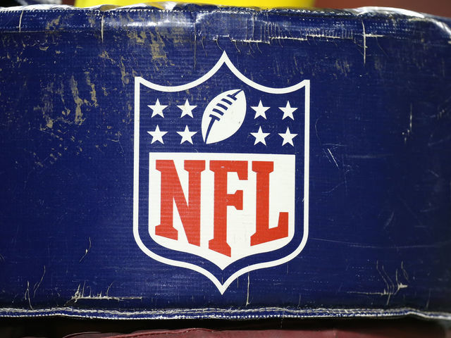 KANSAS CITY, MO - DECEMBER 13: A view of the NFL logo on the goal post before an NFL game between the Los Angeles Chargers and Kansas City Chiefs on December 13, 2018 at Arrowhead Stadium in Kansas City, MO.