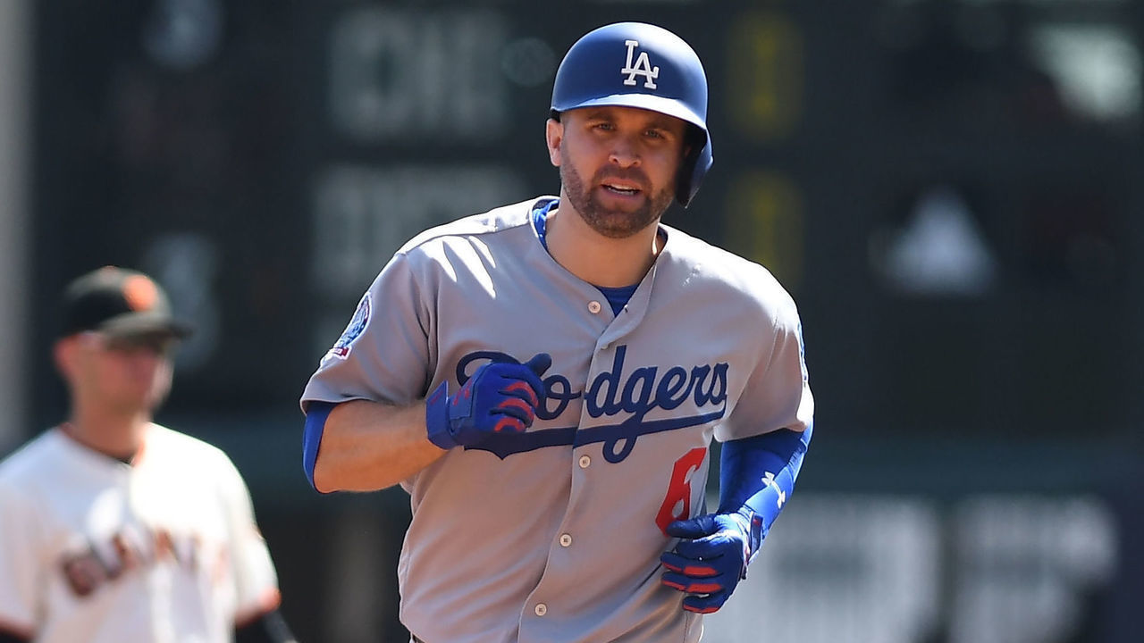 SAN FRANCISCO, CA - SEPTEMBER 30: Brian Dozier #6 of the Los Angeles runs the bases after his two-run homerun against the San Francisco Giants during their MLB game at AT&T Park on September 30, 2018 in San Francisco, California.