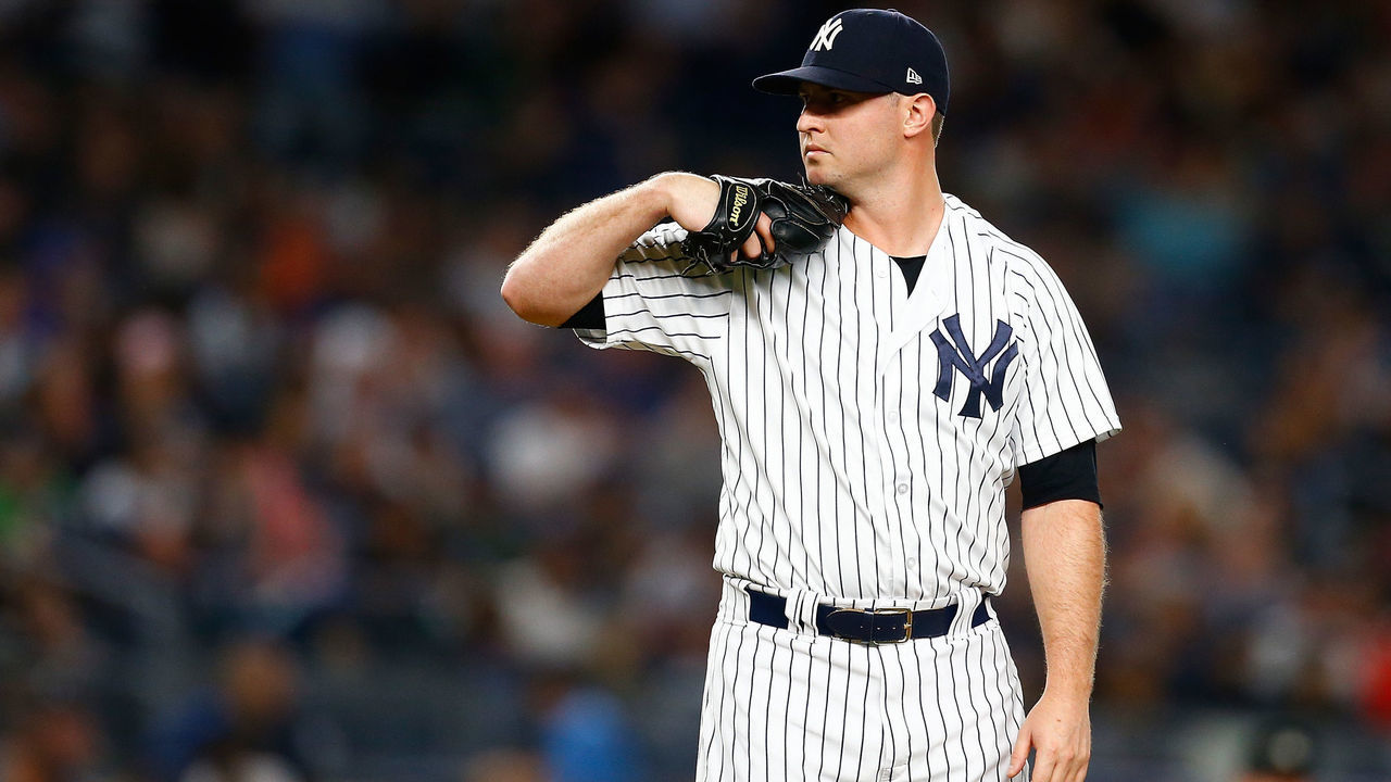 NEW YORK, NY - SEPTEMBER 21: Zach Britton #53 of the New York Yankees in action against the Baltimore Orioles at Yankee Stadium on September 21, 2018 in the Bronx borough of New York City. New York Yankees defeated the Baltimore Orioles 10-8.