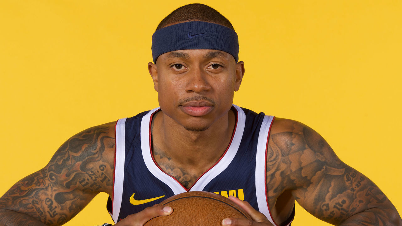 DENVER, CO - SEPTEMBER 24: Isaiah Thomas #0 of the Denver Nuggets poses for a portrait during the Denver Nuggets Media Day at the Pepsi Center on September 24, 2018 in Denver, Colorado.