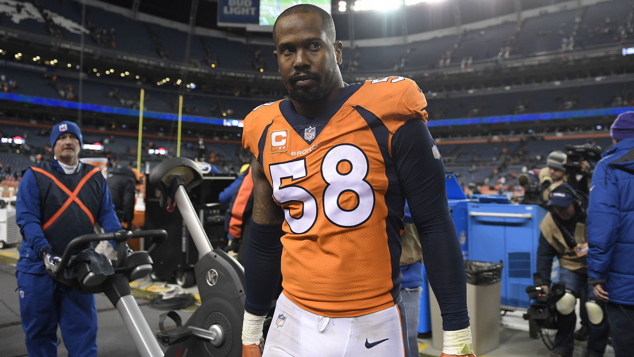 DENVER, CO - DECEMBER 30: Von Miller (58) of the Denver Broncos after losing to the Los Angeles Chargers. The Denver Broncos lost to the Los Angeles Chargers 23-9 at Broncos Stadium at Mile High in Denver, Colorado on Sunday, December 30, 2018. The Broncos final record is 6-10.