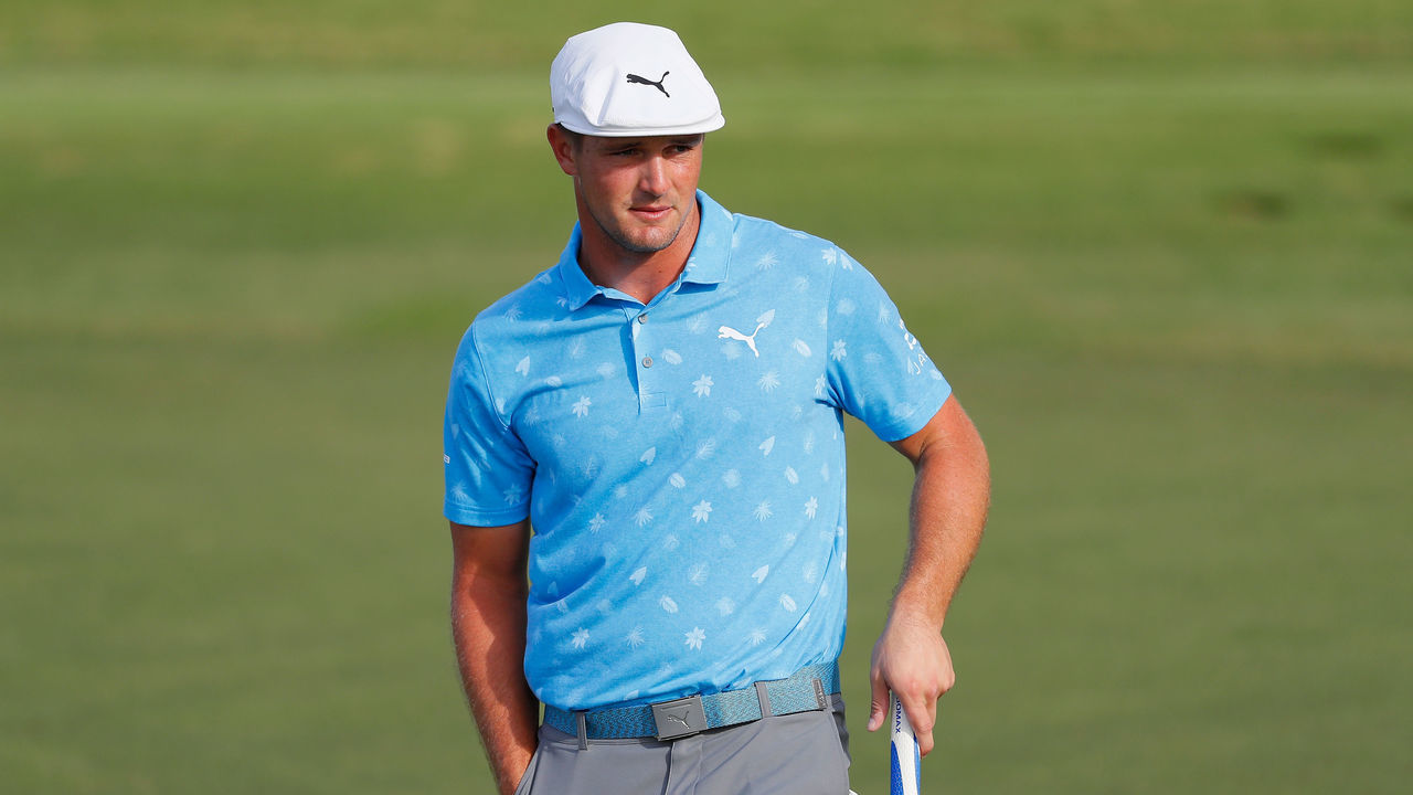 LAHAINA, HI - JANUARY 04: Bryson DeChambeau of the United States stands on the 16th green during the second round of the Sentry Tournament of Champions at the Plantation Course at Kapalua Golf Club on January 4, 2019 in Lahaina, Hawaii.