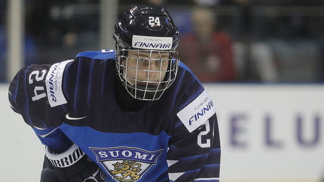 VICTORIA , BC - DECEMBER 27: Kaapo Kakko #24 of Finland versus Kazakhstan at the IIHF World Junior Championships at the Save-on-Foods Memorial Centre on December 27, 2018 in Victoria, British Columbia, Canada.