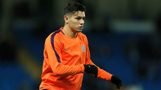 MANCHESTER, ENGLAND - DECEMBER 12: Brahim Diaz of Manchester City warms up during the UEFA Champions League Group F match between Manchester City and TSG 1899 Hoffenheim at Etihad Stadium on December 12, 2018 in Manchester, United Kingdom.