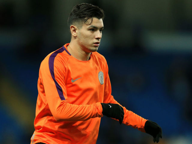 MANCHESTER, ENGLAND - DECEMBER 12: Brahim Diaz of Manchester City warms up during the UEFA Champions League Group F match between Manchester City and TSG 1899 Hoffenheim at Etihad Stadium on December 12, 2018 in Manchester, United Kingdom.