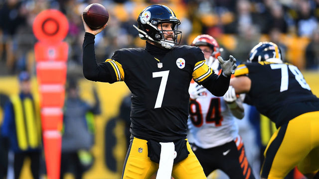 PITTSBURGH, PA - DECEMBER 30: Ben Roethlisberger #7 of the Pittsburgh Steelers drops back to pass in the first quarter during the game against the Cincinnati Bengals at Heinz Field on December 30, 2018 in Pittsburgh, Pennsylvania.