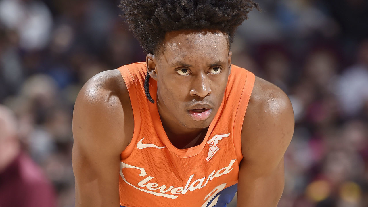 CLEVELAND, OH - JANUARY 5: Collin Sexton #2 of the Cleveland Cavaliers looks on against the New Orleans Pelicans on January 5, 2019 at Quicken Loans Arena in Cleveland, Ohio. NOTE TO USER: User expressly acknowledges and agrees that, by downloading and/or using this Photograph, user is consenting to the terms and conditions of the Getty Images License Agreement. Mandatory Copyright Notice: Copyright 2019 NBAE