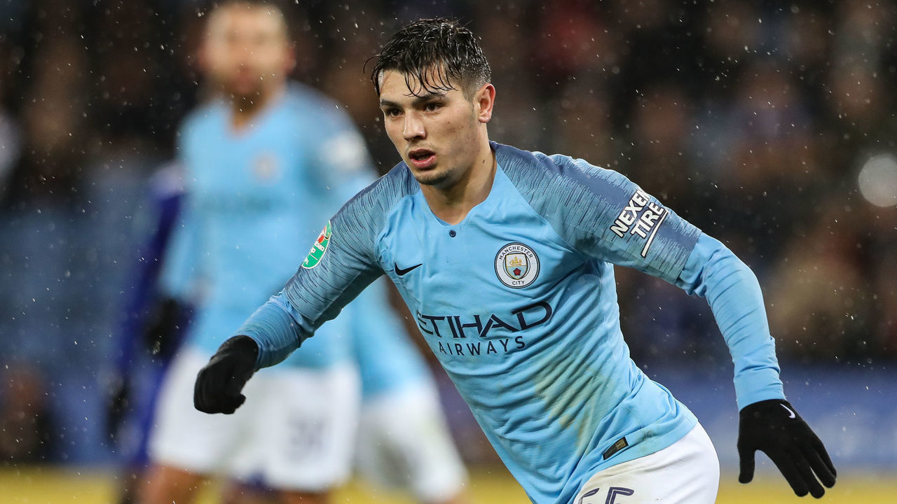 LEICESTER, ENGLAND - DECEMBER 18: Manchester City's Brahim Diaz during the Carabao Cup Quarter Final match between Leicester City and Manchester City at The King Power Stadium on December 18, 2018 in Leicester, United Kingdom.