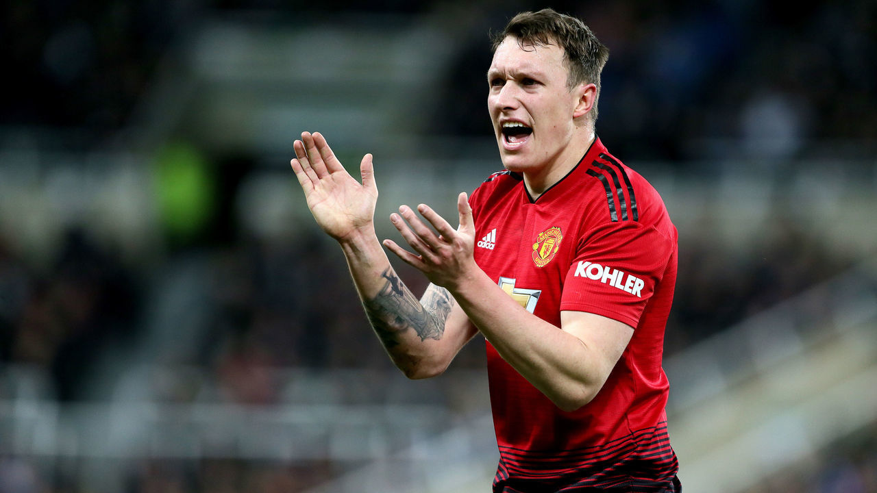 Manchester United's Phil Jones reacts Newcastle United v Manchester United - Premier League - St James' Park 02-01-2019 .