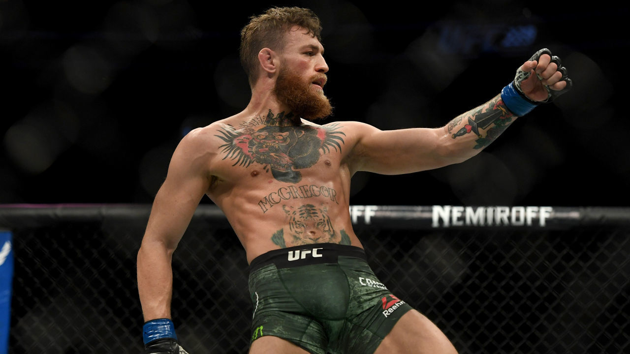 LAS VEGAS, CA - OCTOBER 06: Conor McGregor during his fight against Khabib Nurmagomedov at UFC 229 at the T-Mobile Arena in Las Vegas, Nev. Friday, Oct. 6, 2018.