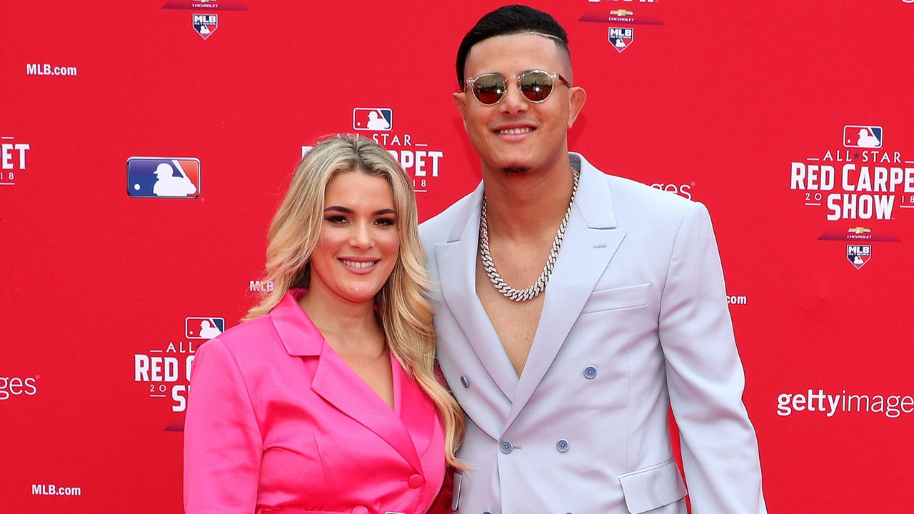 WASHINGTON, DC - JULY 17: Manny Machado #13 of the Baltimore Orioles and the American League attends the 89th MLB All-Star Game, presented by MasterCard red carpet with wife Yainee Alonso at Nationals Park on July 17, 2018 in Washington, DC.