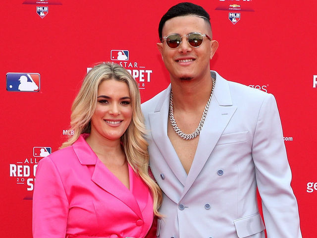 WASHINGTON, DC - JULY 17: Manny Machado #13 of the Baltimore Orioles and the American League attends the 89th MLB All-Star Game, presented by MasterCard red carpet with wife Yainee Alonso at Nationals Park on July 17, 2018 in Washington, DC.