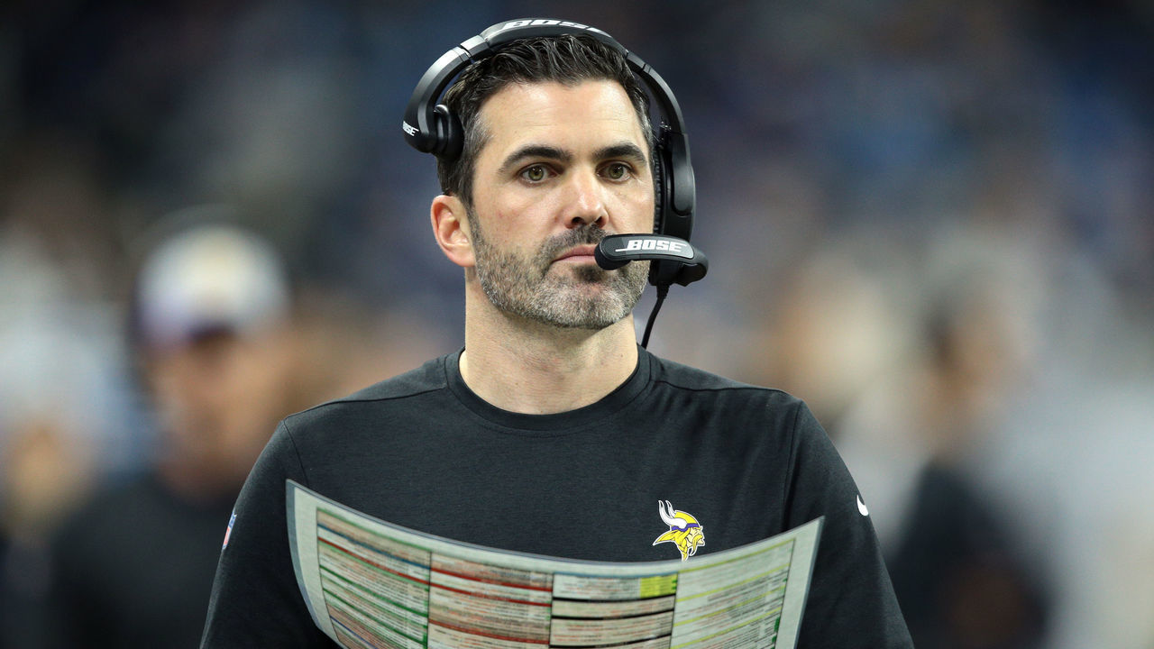Minnesotas Vikings interim offensive coordinator Kevin Stefanski is seen during the first half of an NFL football game against the Detroit Lions in Detroit, Michigan USA, on Sunday, December 23, 2018.