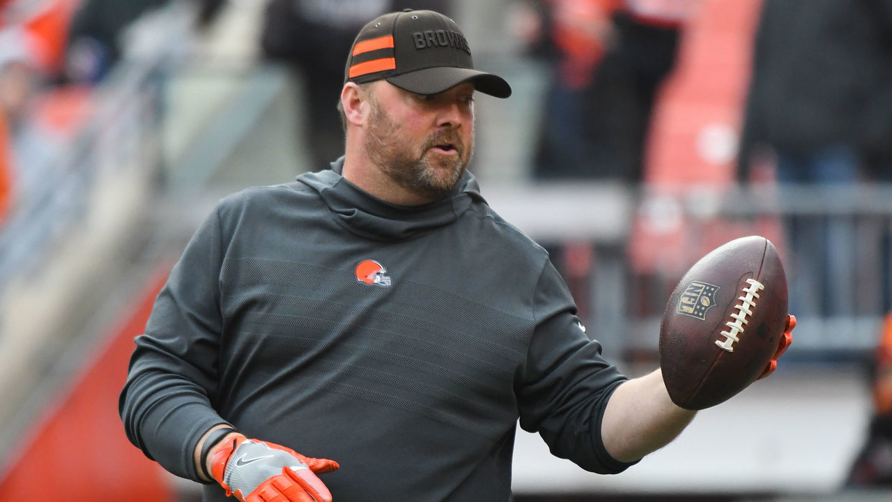 CLEVELAND, OH - DECEMBER 23, 2018: Offensive coordinator Freddie Kitchens of the Cleveland Browns on the field prior to a game against the Cincinnati Bengals on December 23, 2018 at FirstEnergy Stadium in Cleveland, Ohio. Cleveland won 26-18. (Photo by: 2018 Nick Cammett/Diamond Images/Getty Images)