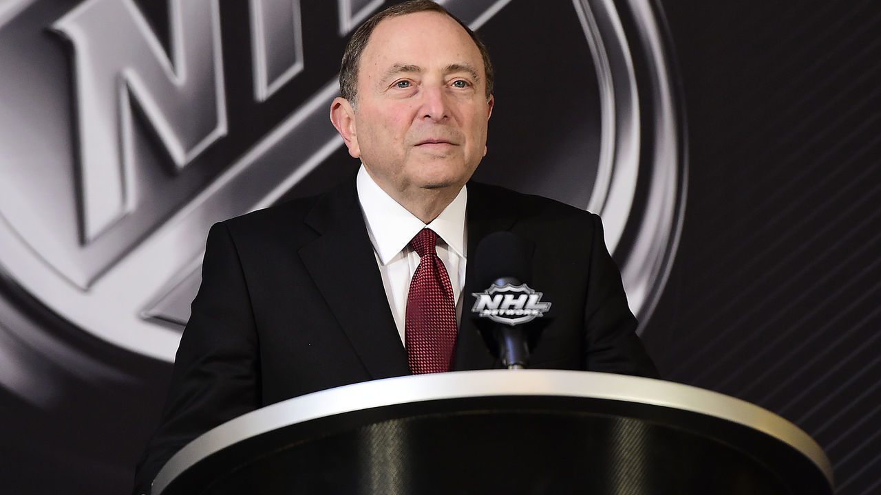 SEA ISLAND, GA - DECEMBER 04: NHL Commissioner Gary Bettman addresses the media during the NHL Board of Governors Meeting on December 4, 2018 in Sea Island, Georgia. The NHL Board of Governors approved expanding to Seattle, making the franchise the 32nd team in the NHL.