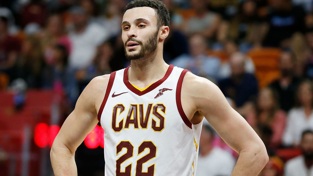 MIAMI, FL - DECEMBER 28: Larry Nance Jr. #22 of the Cleveland Cavaliers looks on against the Miami Heat at American Airlines Arena on December 28, 2018 in Miami, Florida.