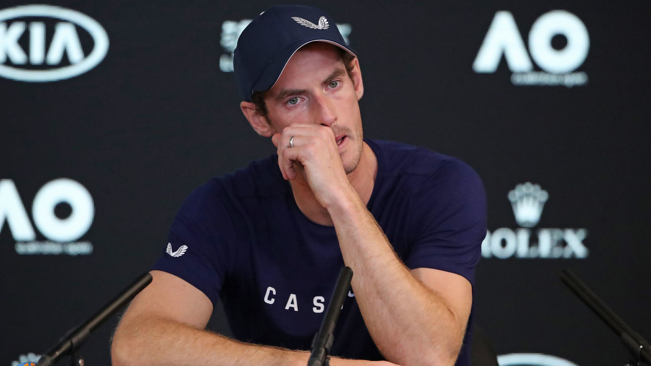 MELBOURNE, AUSTRALIA - JANUARY 11: Andy Murray of Great Britain speaks during a press conference ahead of the 2019 Australian Open at Melbourne Park on January 11, 2019 in Melbourne, Australia.