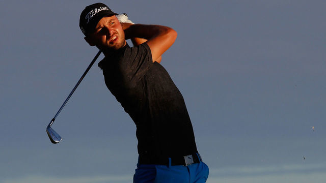 HONOLULU, HI - JANUARY 10: Adam Svensson of Canada plays his shot from the 17th tee during the first round of the Sony Open In Hawaii at Waialae Country Club on January 10, 2019 in Honolulu, Hawaii.