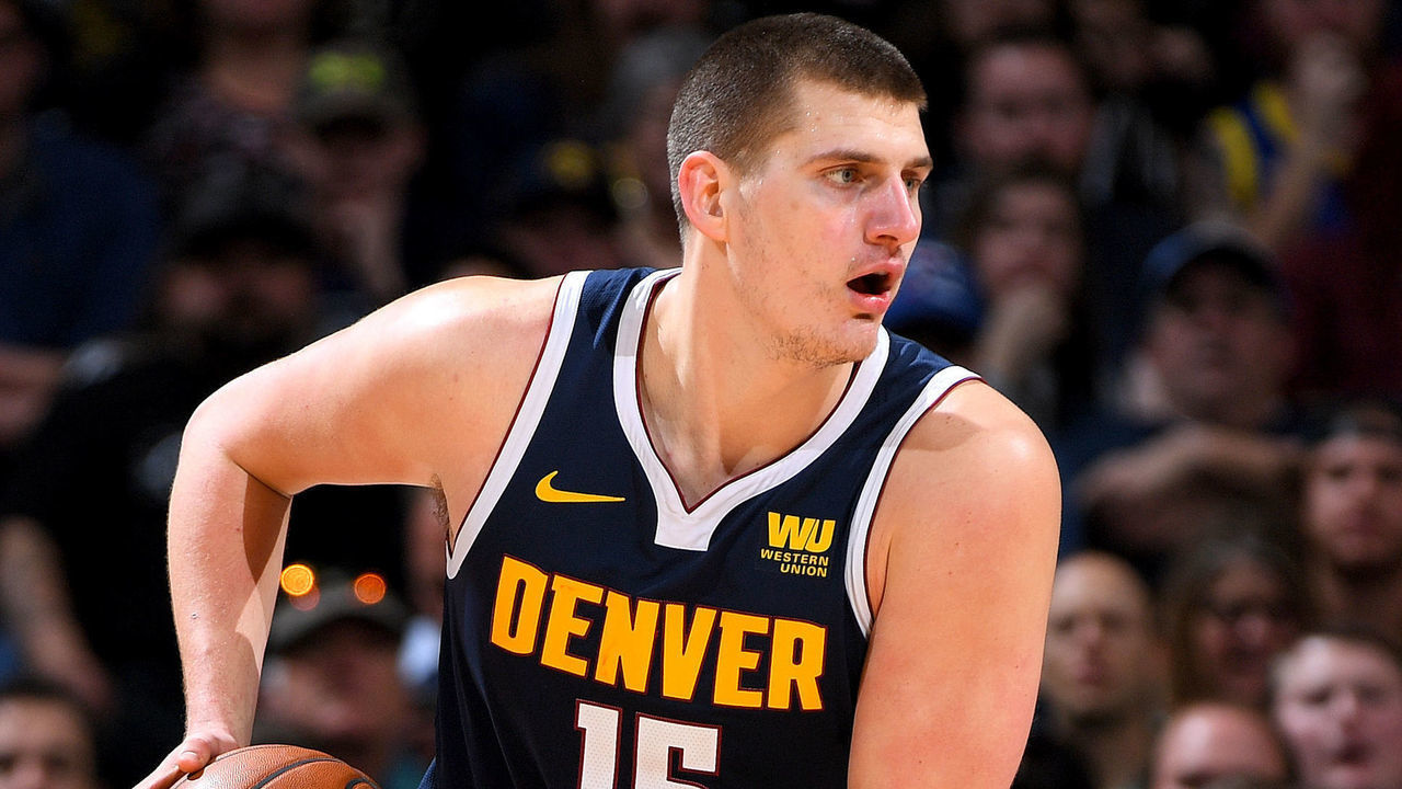 DENVER, CO - JANUARY 05: Nikola Jokic #15 of the Denver Nuggets handles the ball against the Charlotte Hornets on January 05, 2019 at the Pepsi Center in Denver, Colorado. NOTE TO USER: User expressly acknowledges and agrees that, by downloading and/or using this Photograph, user is consenting to the terms and conditions of the Getty Images License Agreement. Mandatory Copyright Notice: Copyright 2019 NBAE