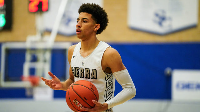 CHATSWORTH, CALIFORNIA - JANUARY 04: Scotty Pippen Jr #2 of Sierra Canyon handles the ball in a game against Mayfair on January 04, 2019 in Chatsworth, California.
