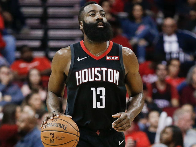 HOUSTON, TEXAS - DECEMBER 22: James Harden #13 of the Houston Rockets brings the ball up court during the third quarter against the San Antonio Spurs at Toyota Center on December 22, 2018 in Houston, Texas.