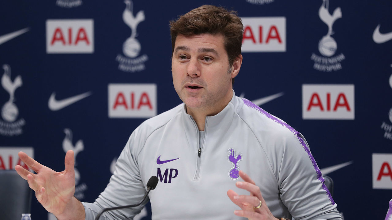 ENFIELD, ENGLAND - JANUARY 11: Mauricio Pochettino, Manager of Tottenham Hotspur during the Tottenham Hotspur press conference at Tottenham Hotspur Training Centre on January 11, 2019 in Enfield, England.