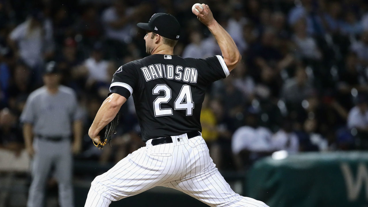 CHICAGO, IL - AUGUST 06: Position player Matt Davidson #24 of the Chicago White Sox pitches the 9th inning against the New York Yankees at Guaranteed Rate Field on August 6, 2018 in Chicago, Illinois. The Yankees defeated the White Sox 7-0.