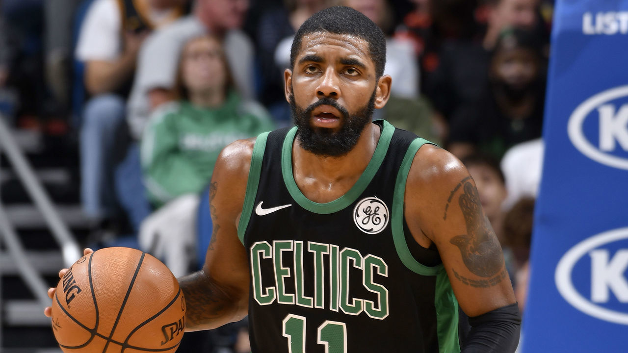 ORLANDO, FL - JANUARY 12: Kyrie Irving #11 of the Boston Celtics handles the ball during the game against the Orlando Magic on January 12, 2019 at Amway Center in Orlando, Florida. Mandatory Copyright Notice: Copyright 2019 NBAE