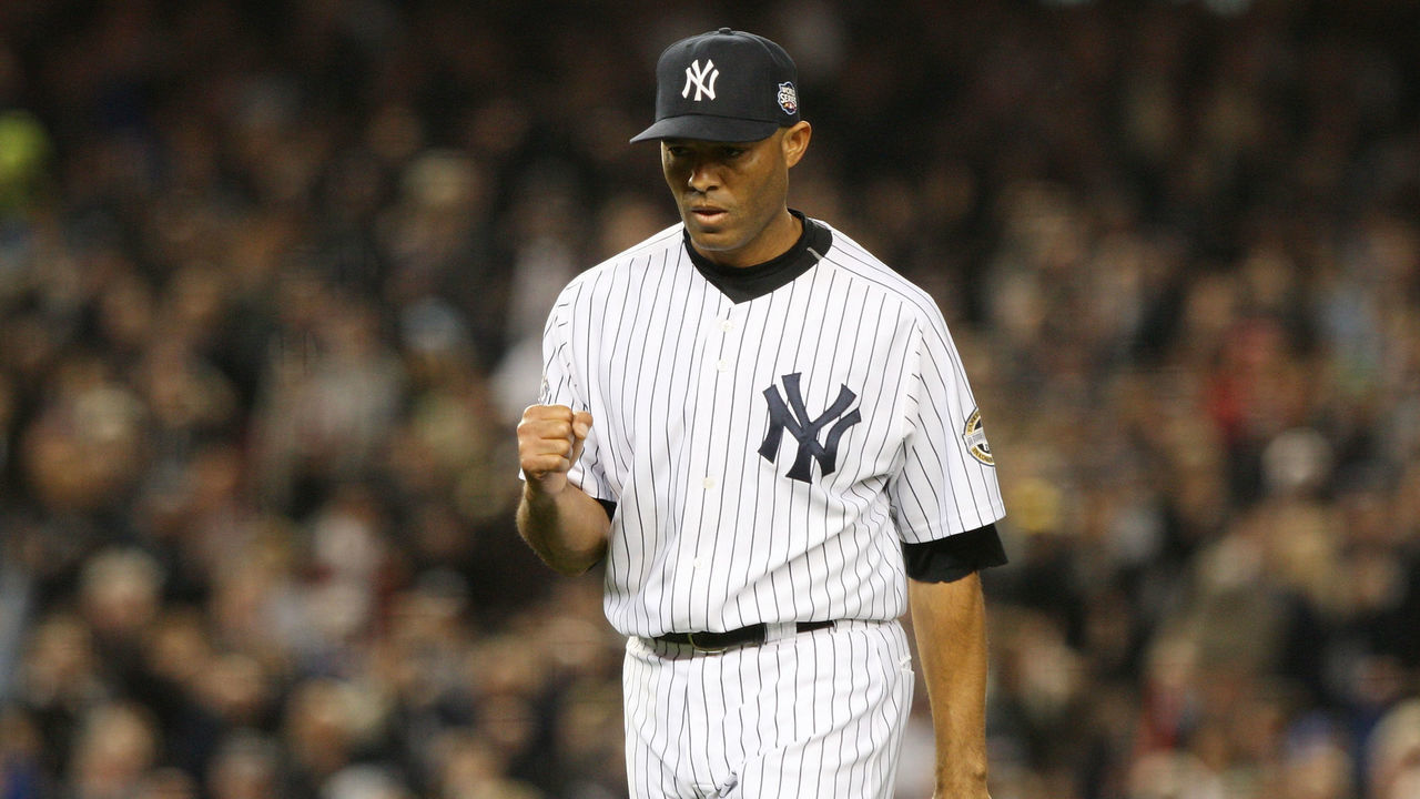 NEW YORK - OCTOBER 29: Mariano Rivera #42 of the New York Yankees reacts after closing the eighth inning against the Philadelphia Phillies in Game Two of the 2009 MLB World Series at Yankee Stadium on October 29, 2009 in the Bronx borough of New York City.