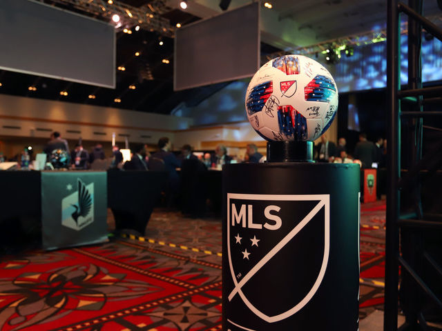 PHILADELPHIA, PA - JANUARY 19: A ball signed by the draftees sits on display on the side of the stage during the MLS SuperDraft 2018 on January 19, 2018, at the Pennsylvania Convention Center in Philadelphia, PA.