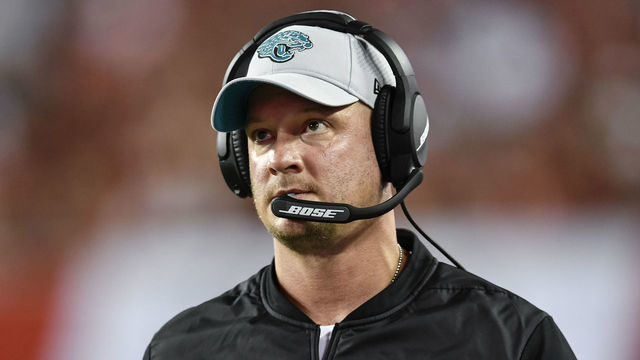 TAMPA, FL - AUGUST 30: Jacksonville Jaguars offensive coordinator Nathaniel Hackett during the first half of an NFL preseason game between the Detroit Lions and the Tampa Bay Buccaneers on August 30, 2018, at Raymond James Stadium in Tampa, FL.