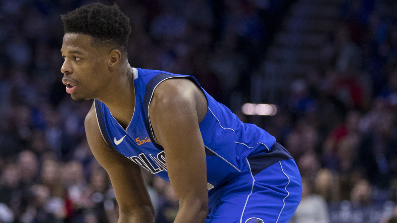 PHILADELPHIA, PA - JANUARY 05: Dennis Smith Jr. #1 of the Dallas Mavericks controls the ball against the Philadelphia 76ers at Wells Fargo Center on January 5, 2019 in Philadelphia, Pennsylvania. The 76ers defeated the Mavericks 106-100.